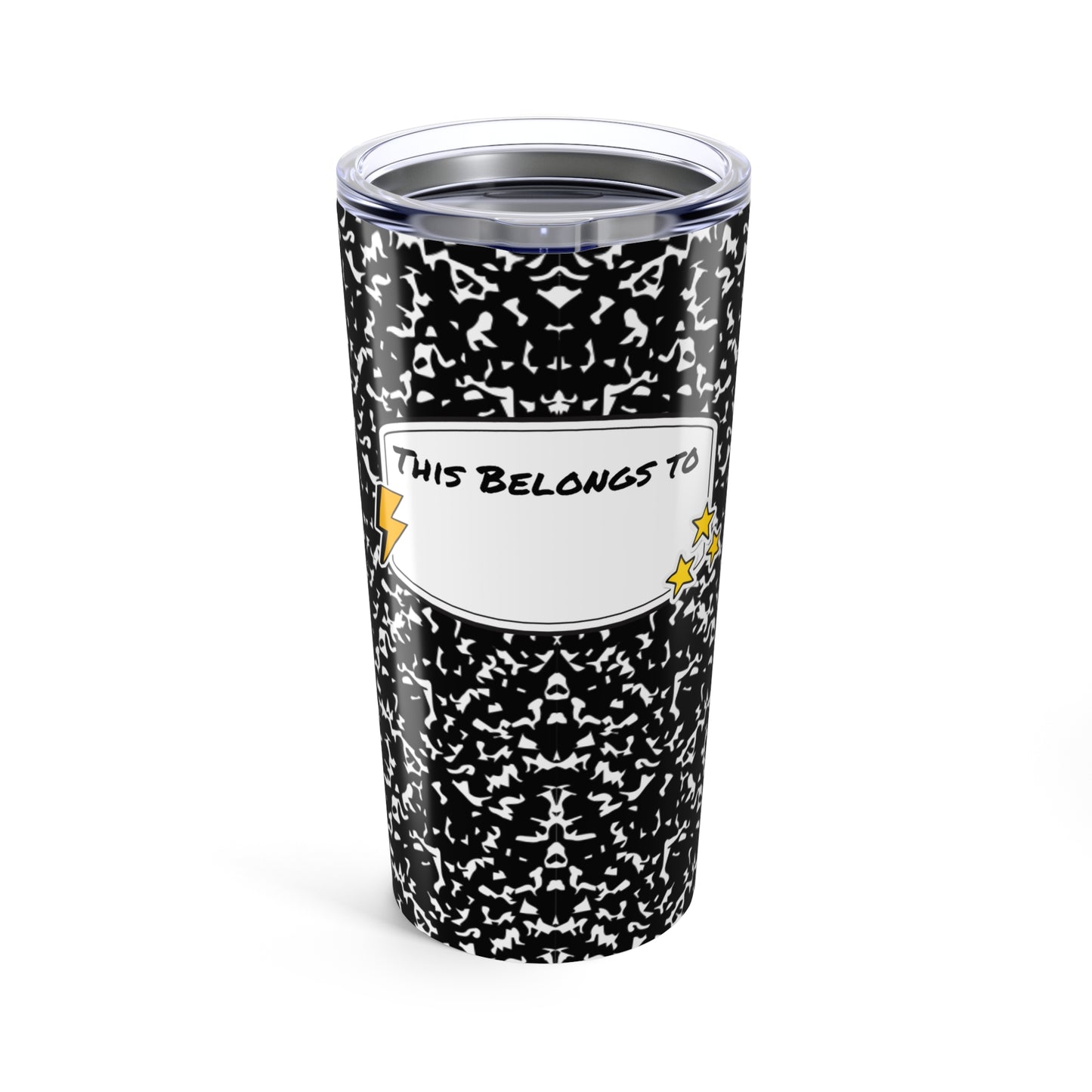 Composition Book Style Coffee Tea Tumbler (Customize and Personalizable)