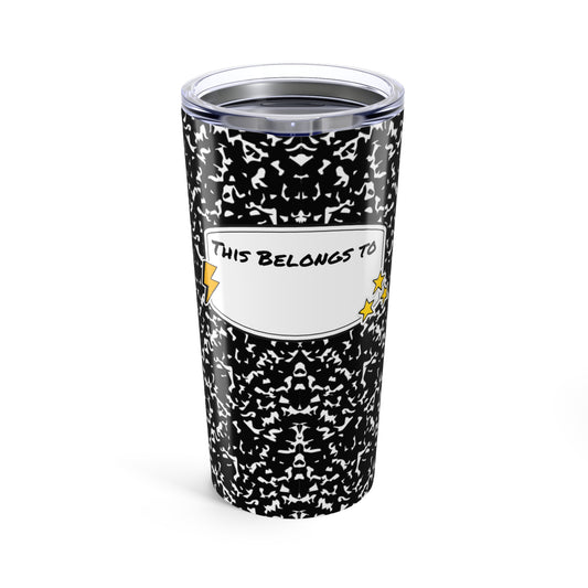 Composition Book Style Coffee Tea Tumbler (Customize and Personalizable)