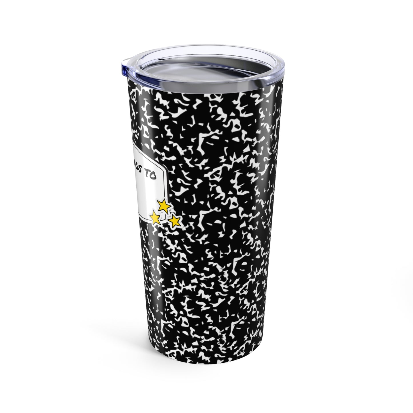 Composition Book Style Coffee Tea Tumbler (Customize and Personalizable)