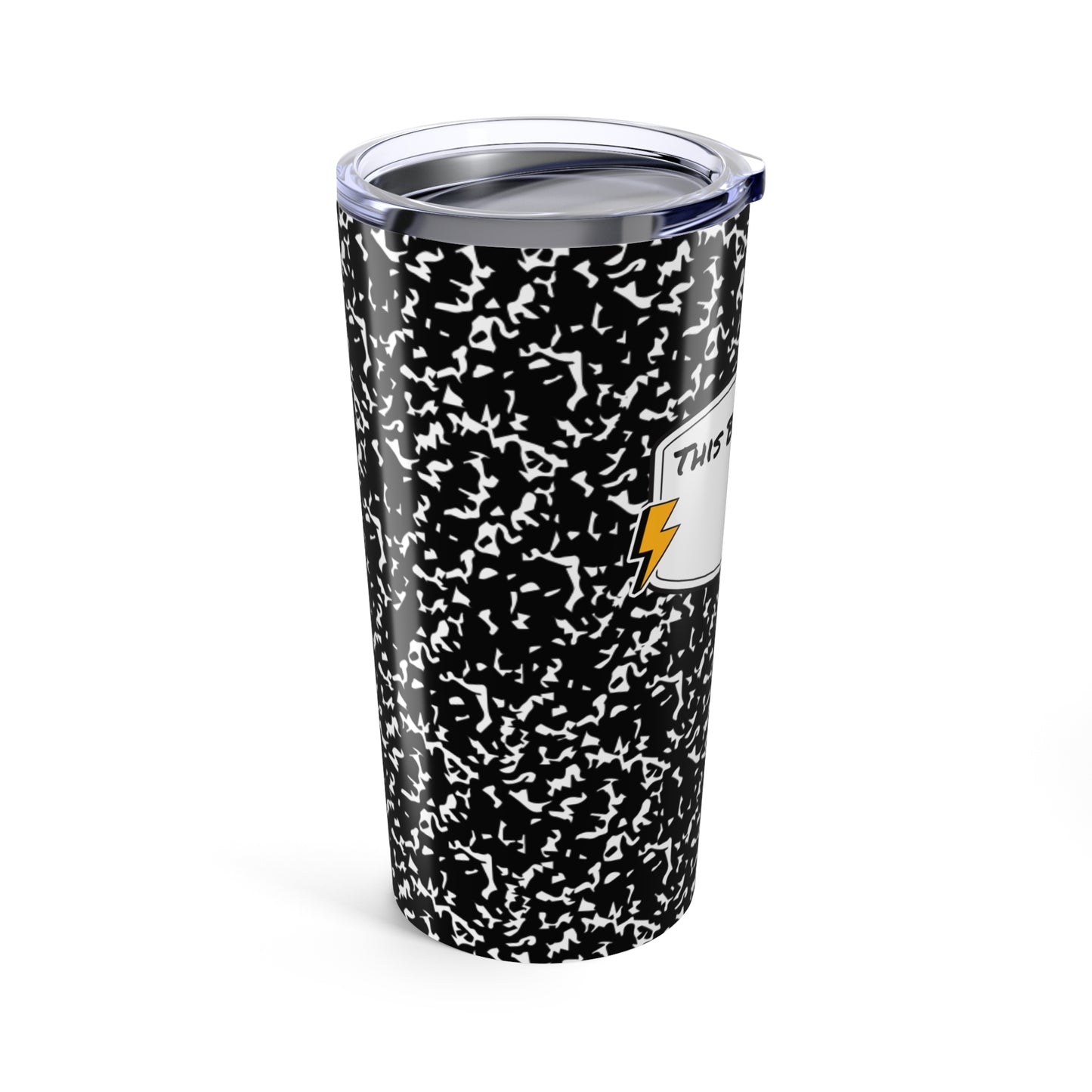 Composition Book Style Coffee Tea Tumbler (Customize and Personalizable)