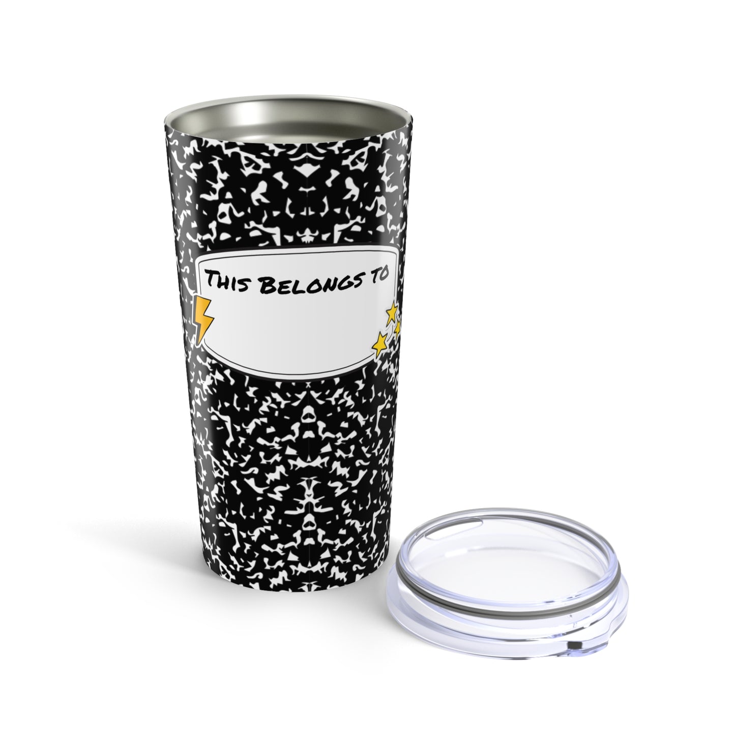 Composition Book Style Coffee Tea Tumbler (Customize and Personalizable)