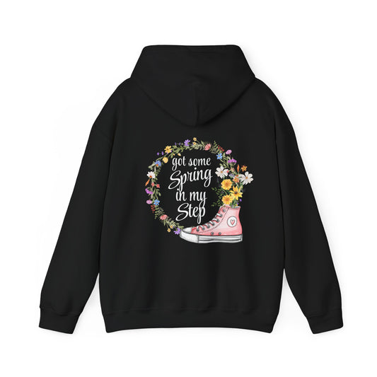 Spring in My Step | Floral Spring Easter Hoodie | Boho Cottagecore | Teacher Gift | Women's Wildflower Sweatshirt | Oversized
