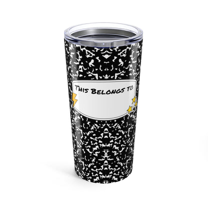 Composition Book Style Coffee Tea Tumbler (Customize and Personalizable)