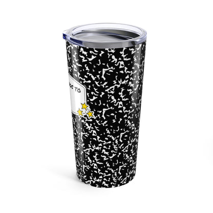 Composition Book Style Coffee Tea Tumbler (Customize and Personalizable)