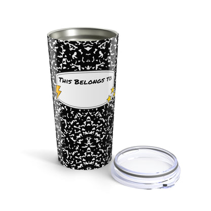 Composition Book Style Coffee Tea Tumbler (Customize and Personalizable)